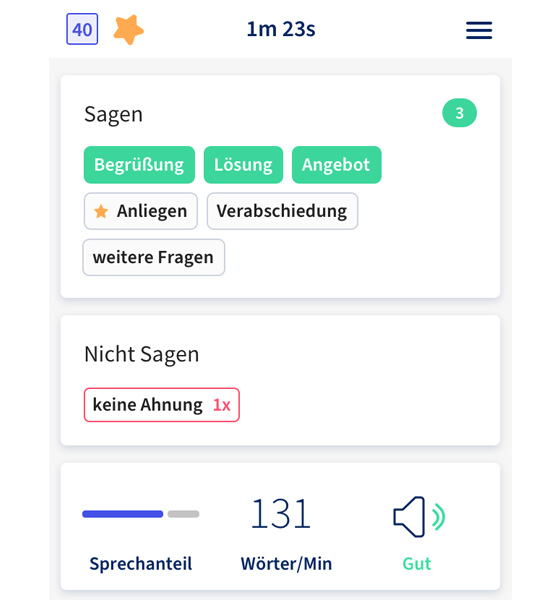 i2x Assistent während dem Anruf