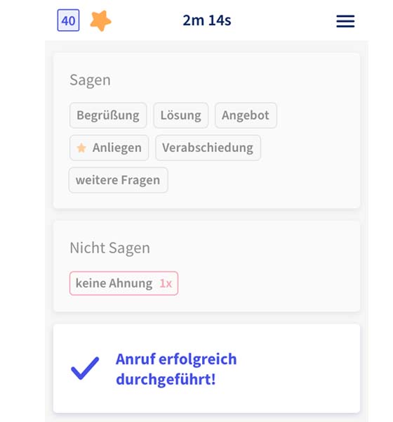 i2x Assistent nach dem Anruf
